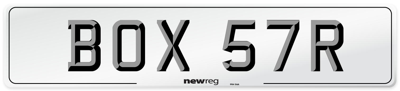 BOX 57R Number Plate from New Reg